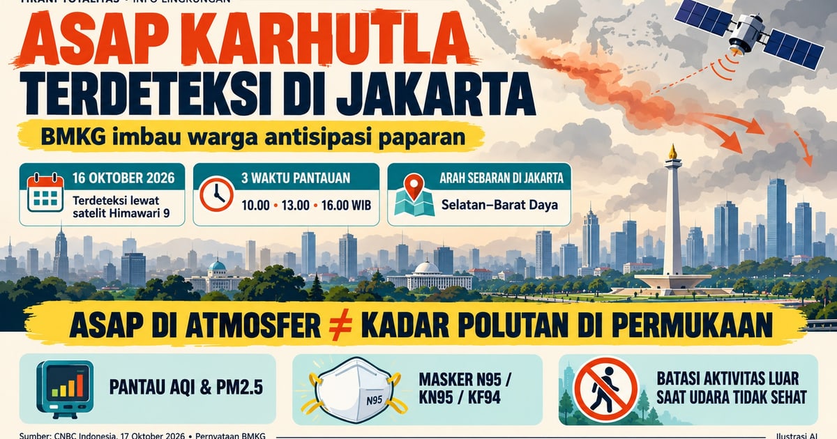 Asap Karhutla Terdeteksi di Jakarta, BMKG Imbau Warga Antisipasi Paparan