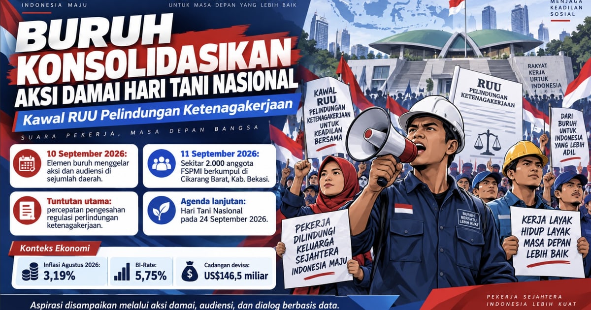 Buruh Konsolidasikan Aksi Damai Hari Tani Nasional dan Pengawalan RUU Ketenagakerjaan