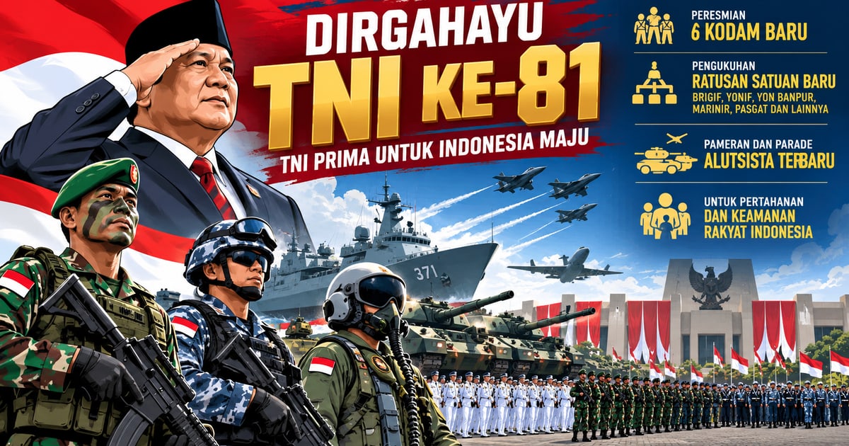 HUT Ke-81 TNI Digelar Sederhana Fokus Perkuat Satuan dan Kesiapan Alutsista