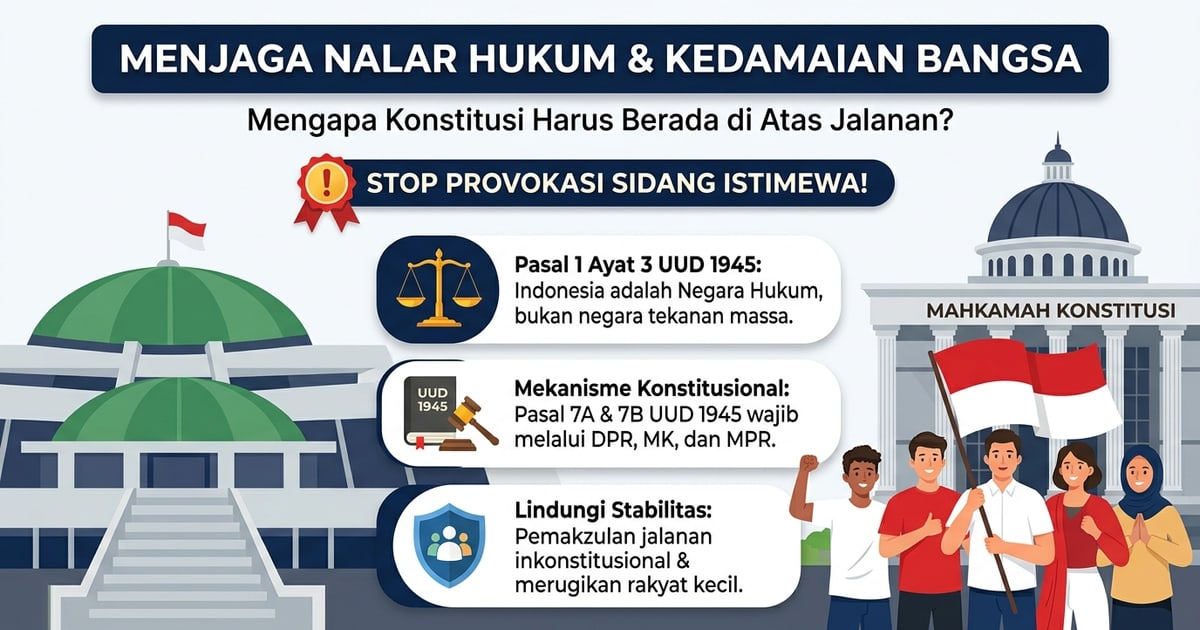 Menjaga Nalar Hukum dan Kedamaian Bangsa: Mengapa Konstitusi Harus Berada di Atas Jalanan