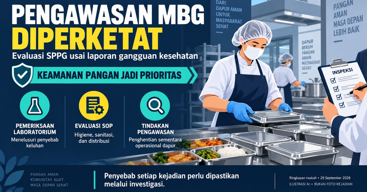 Pemerintah Perkuat Pengawasan MBG, Evaluasi SPPG Diperketat Usai Gangguan Kesehatan