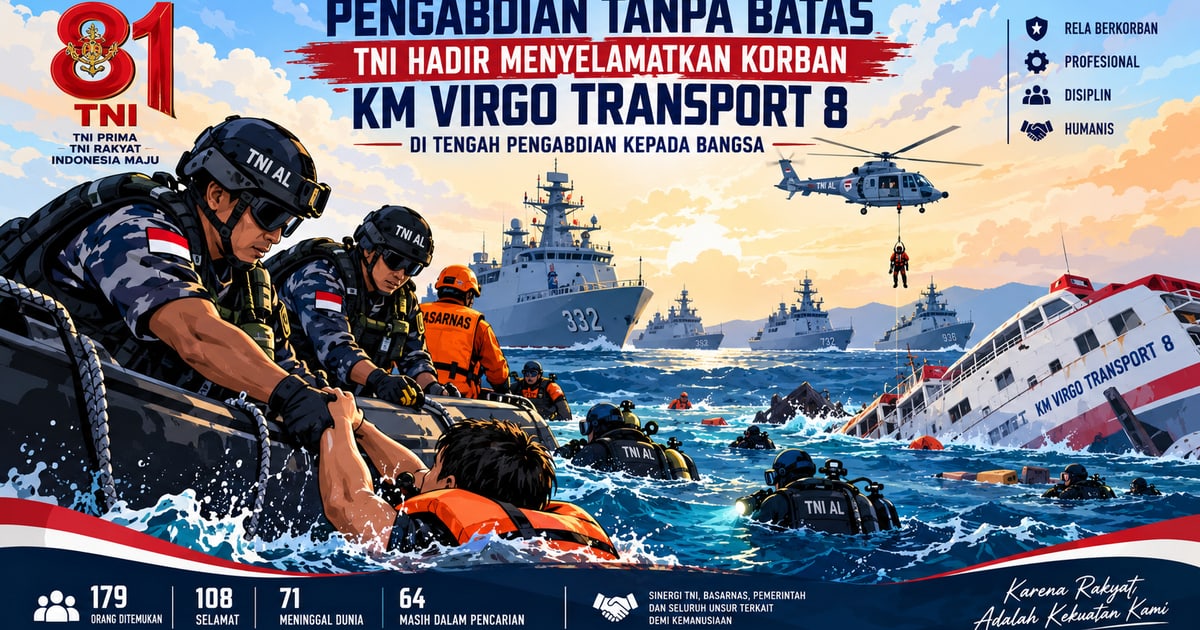Pengabdian Tanpa Batas: TNI Hadir Menyelamatkan Korban KM Virgo Transport 8 di Tengah Pengabdian Kepada Bangsa