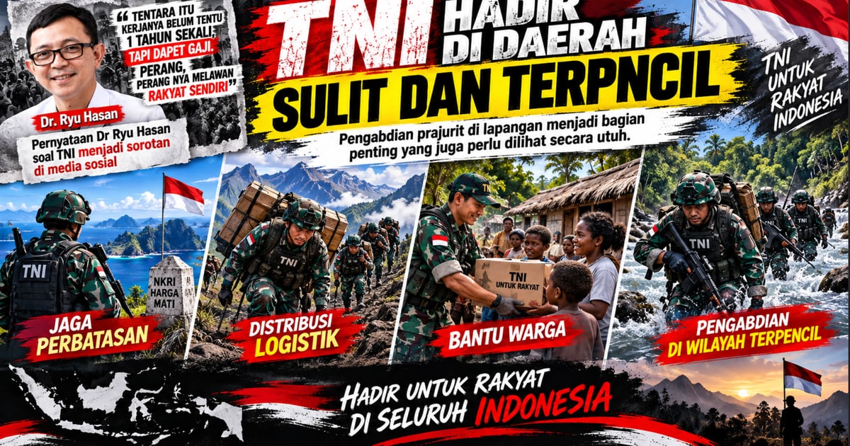 TNI Tetap Hadir di Daerah Sulit dan Terpencil di Tengah Sorotan Pernyataan Dr Ryu Hasan